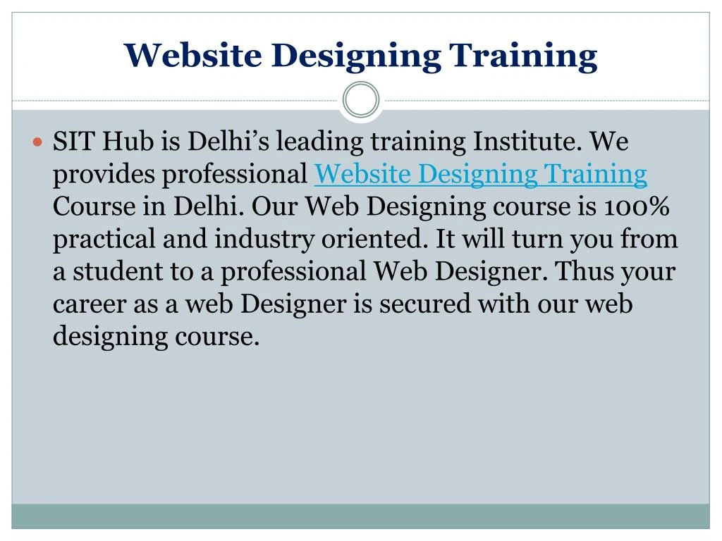 website designing training