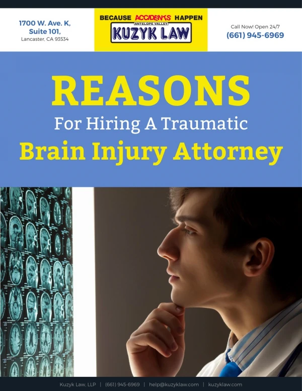 Reasons for Hiring a Traumatic Brain Injury Attorney