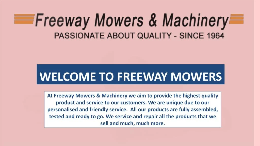 welcome to freeway mowers