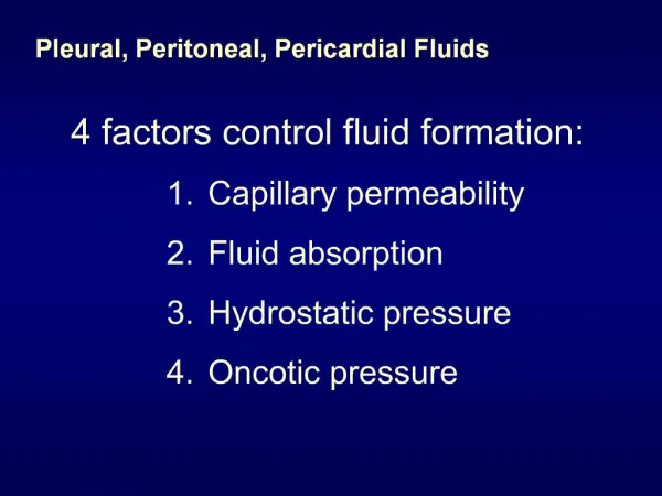 Pleural, Peritoneal, Pericardial Fluids