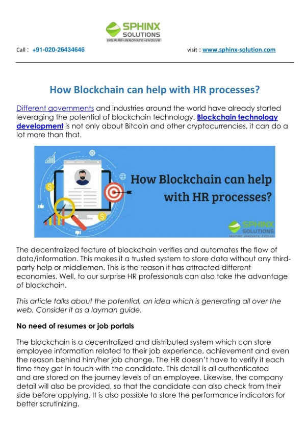 How Blockchain can help with HR processes