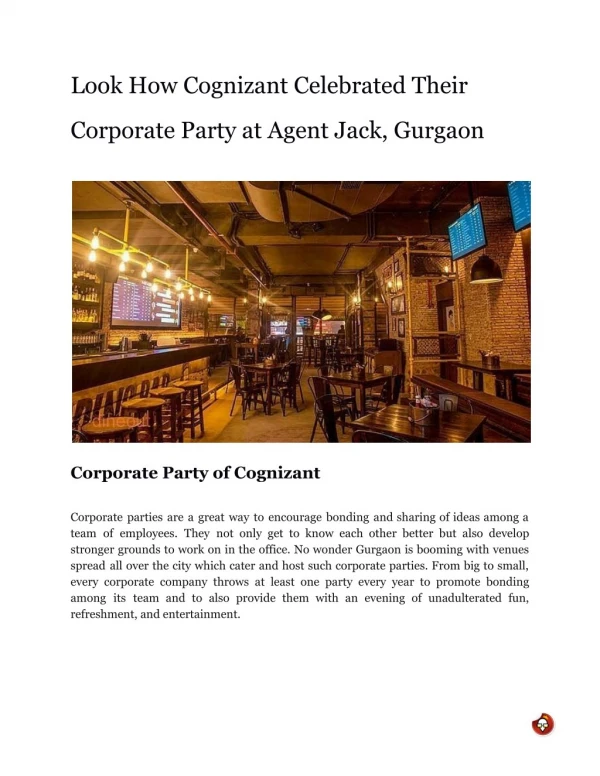 Look How Cognizant Celebrated Their Corporate Party at Agent Jack, Gurgaon