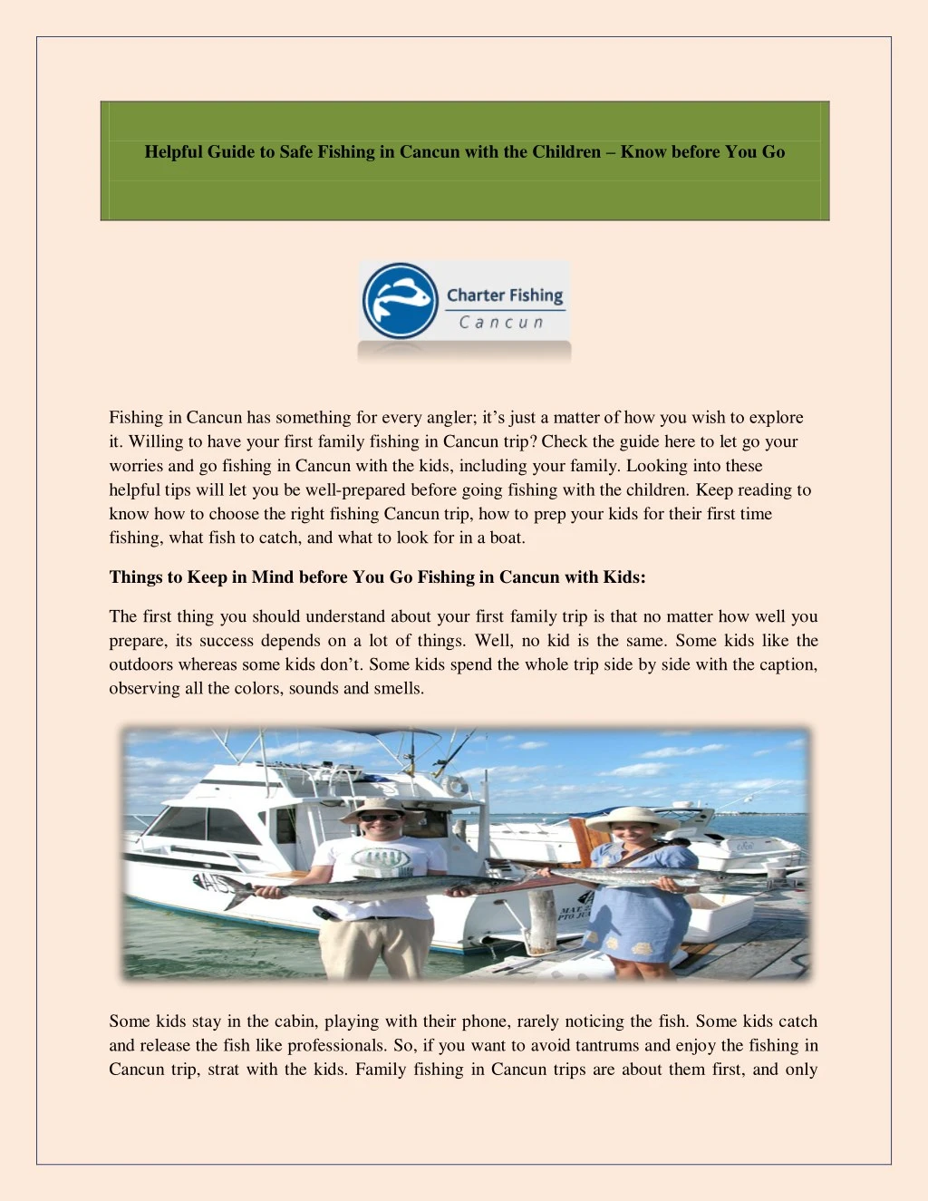 helpful guide to safe fishing in cancun with