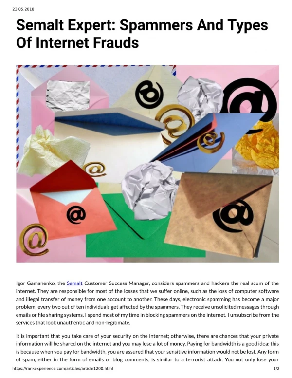 Semalt Expert: Spammers And Types Of Internet Frauds