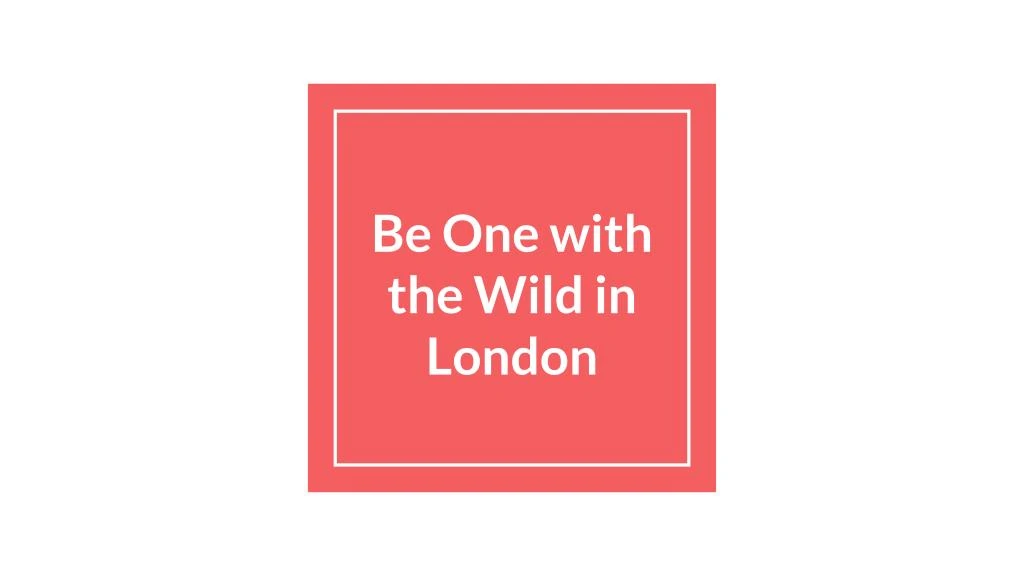 be one with the wild in london