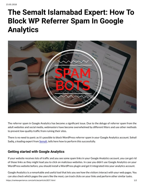 The Semalt Islamabad Expert: How To Block WP Referrer Spam In Google Analytics