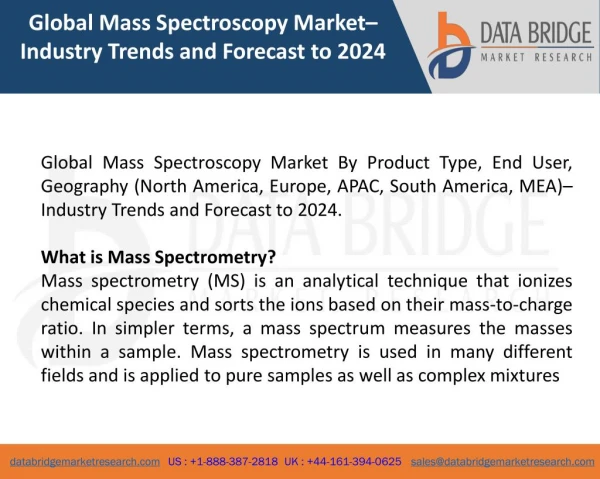 Global Mass Spectroscopy Market – Industry Trends and Forecast to 2024