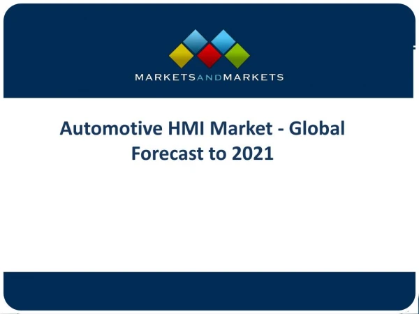 Automotive HMI Market - Opportunities in Future with Different Segments