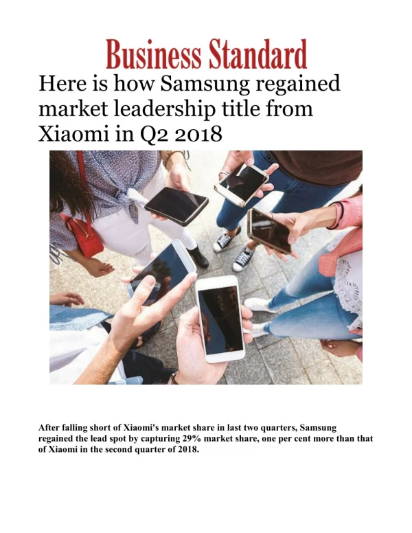 Samsung leads Xiaomi in Q2 2018: Know how Samsung regained market leadership 