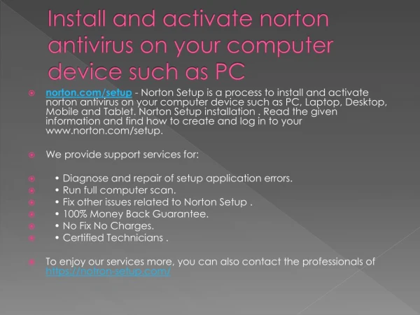 norton.com/setup - install norton setup with norton product key