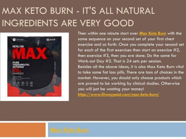 Max Keto Burn - Lose Your Unwanted Fat