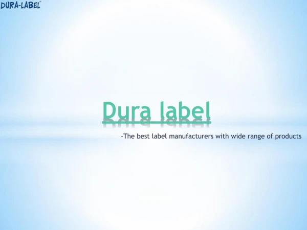 Label Manufacturer in India