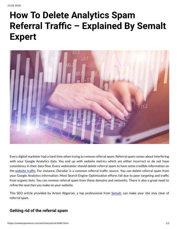 How To Delete Analytics Spam Referral Traffic - Explained By Semalt Expert