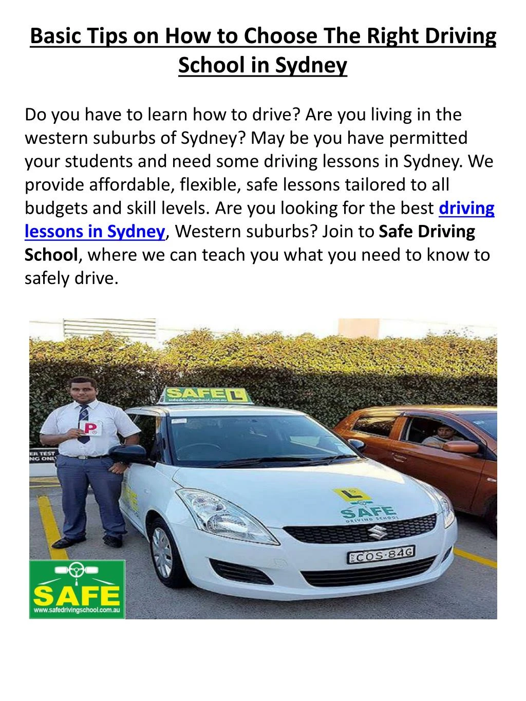 basic tips on how to choose the right driving school in sydney
