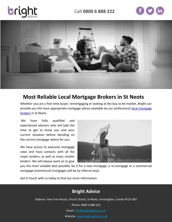 Most Reliable Local Mortgage Brokers in St Neots