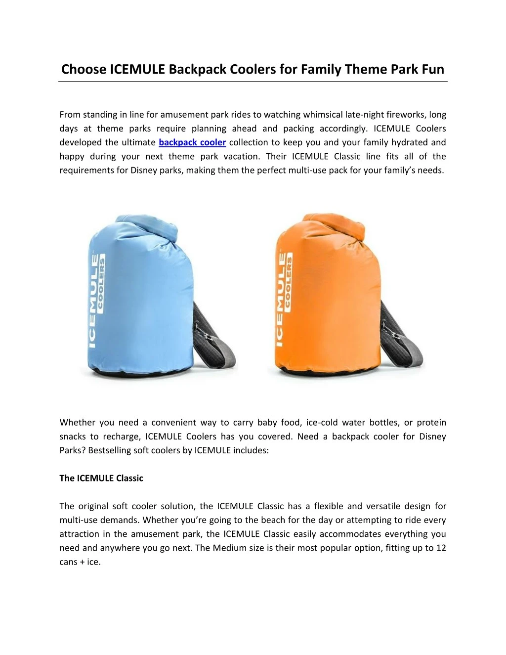 choose icemule backpack coolers for family theme