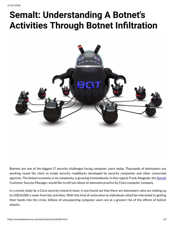Semalt: Understanding A Botnet's Activities Through Botnet Infiltration