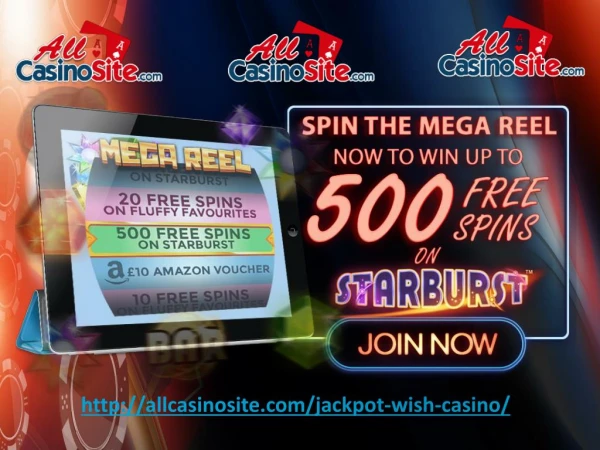 Jackpot Wish Casino - Win up to 500 Free Spins on Starburst - Best UK Slots Casino Site