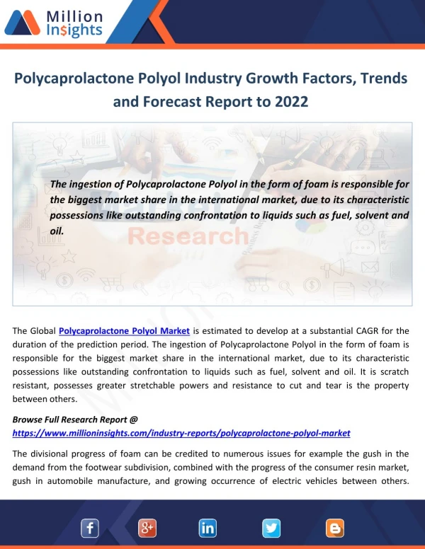 Polycaprolactone Polyol Industry Manufacturing Cost and Raw Materials Analysis from 2017-2022