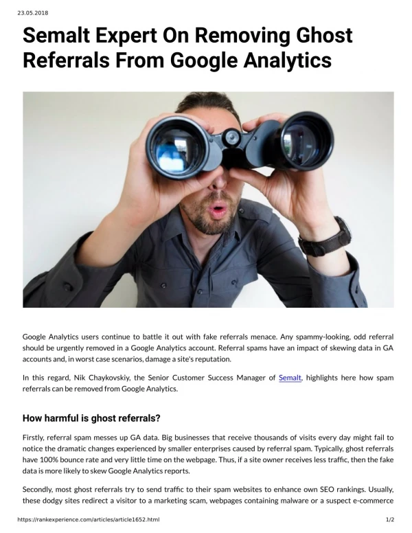 Semalt Expert On Removing Ghost Referrals From Google Analytics
