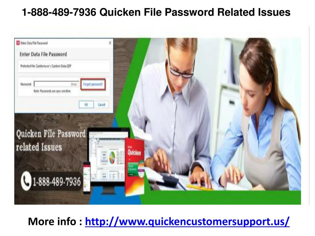 1 888 489 7936 quicken file password related issues