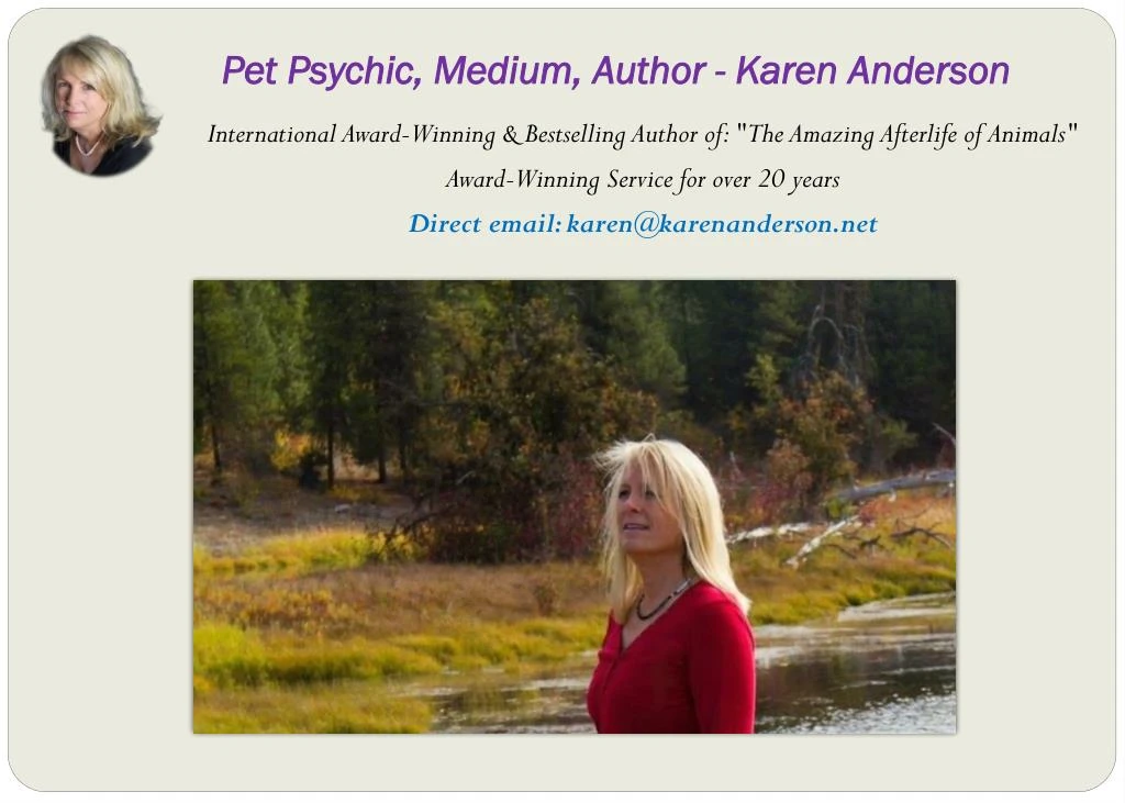 pet psychic medium author karen anderson