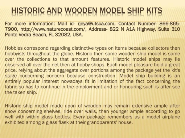 Historic and Wooden Model Ship Kits