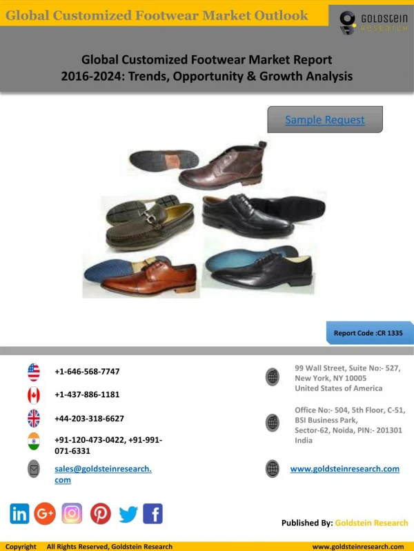 Customized Footwear Market Report 2016-2024: Global Industry Analysis, Trends, & Share