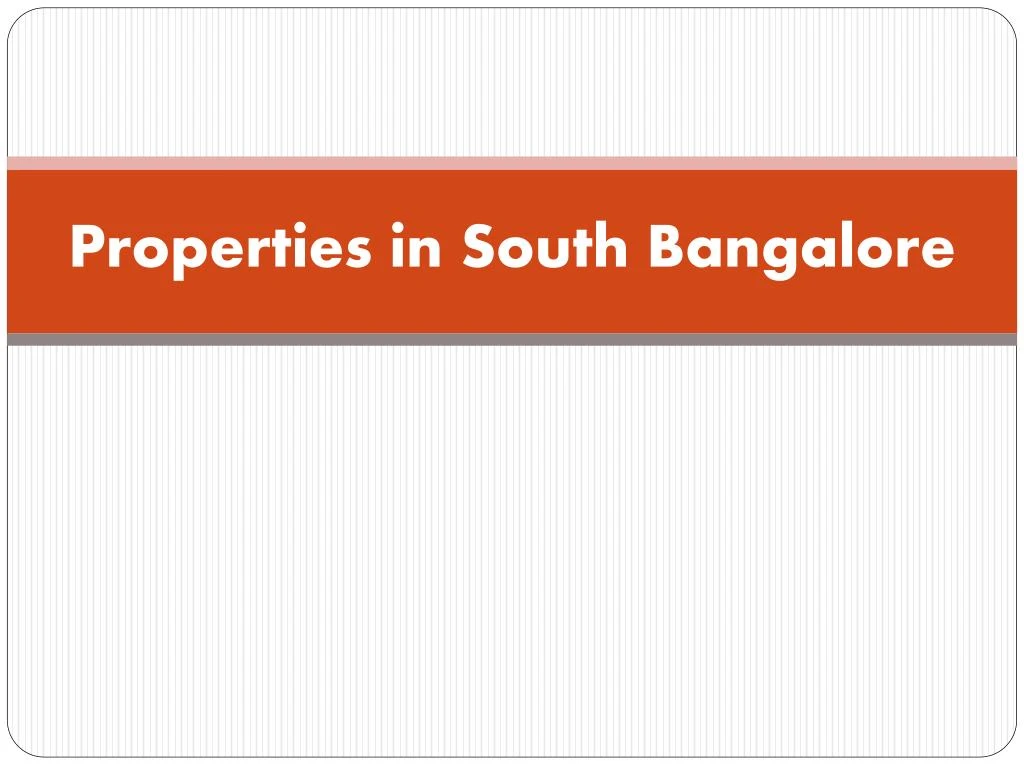 properties in south bangalore