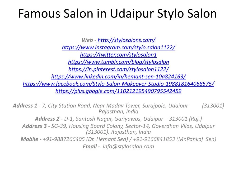 famous salon in udaipur stylo salon