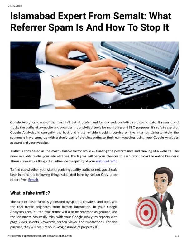 Islamabad Expert From Semalt: What Referrer Spam Is And How To Stop It