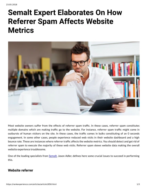 Semalt Expert Elaborates On How Referrer Spam Affects Website Metrics