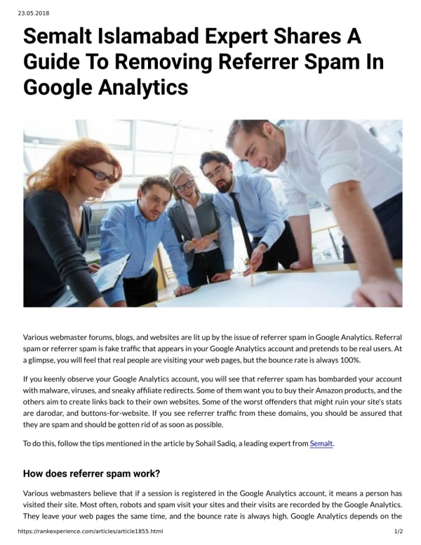 Semalt Islamabad Expert Shares A Guide To Removing Referrer Spam In Google Analytics