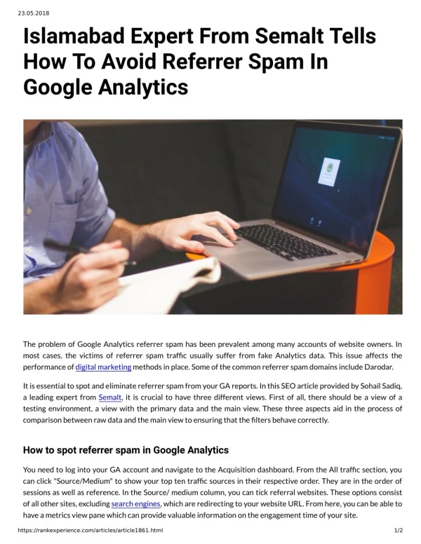 Islamabad Expert From Semalt Tells How To Avoid Referrer Spam In Google Analytics