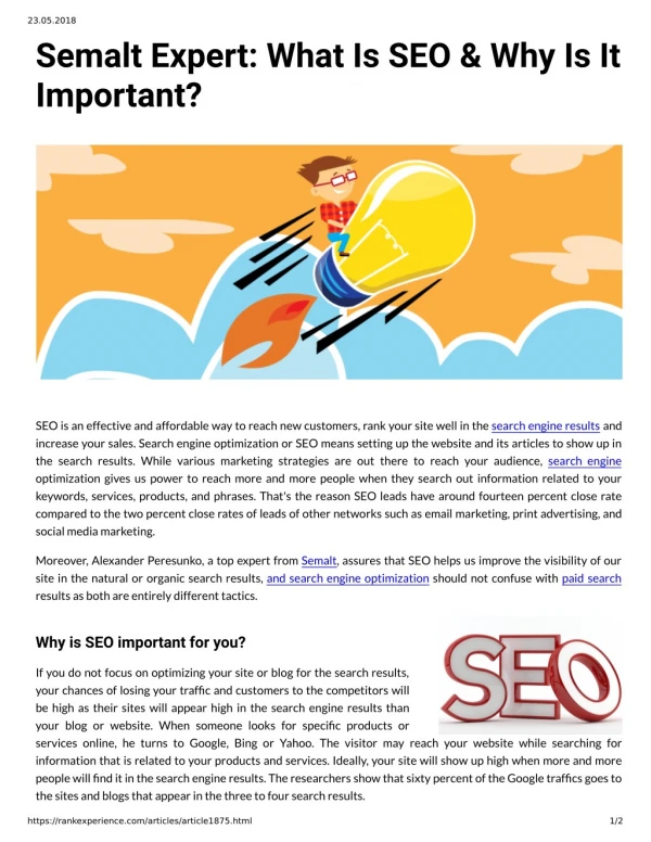 Semalt Expert: What Is SEO & Why Is It Important?