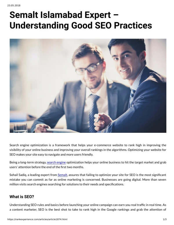 Semalt Islamabad Expert – Understanding Good SEO Practices