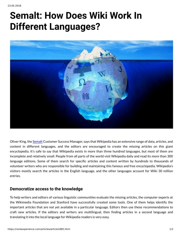 Semalt: How Does Wiki Work In Different Languages?