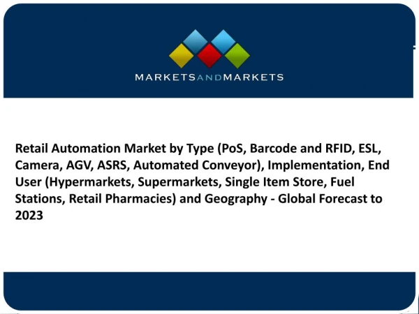 Retail Automation Market worth 18.99 Billion USD by 2023-Experts Review