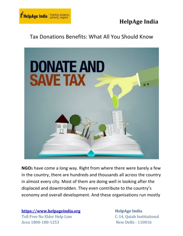 Tax Donations Benefits: What All You Should Know