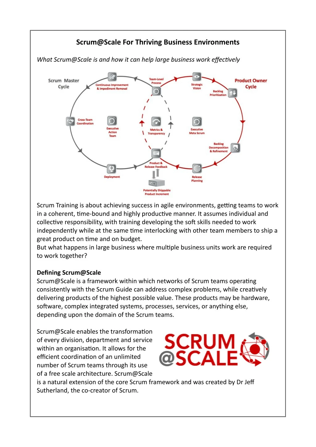 scrum@scale for thriving business environments