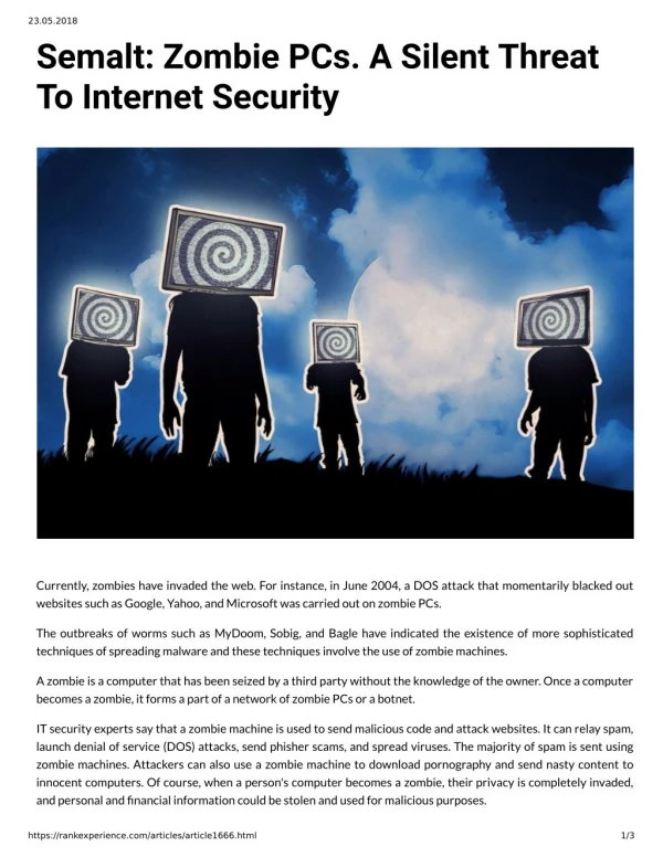 Semalt: Zombie PCs. A Silent Threat To Internet Security