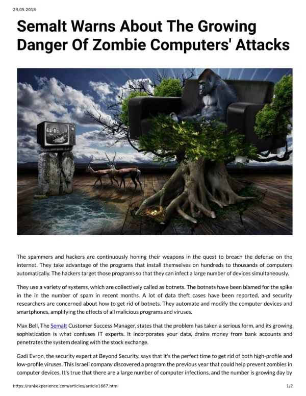 Semalt Warns About The Growing Danger Of Zombie Computers' Attacks