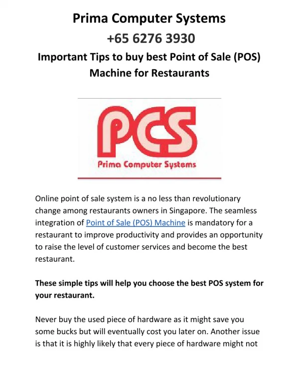 Tips to buy POS Machines for Restaurants