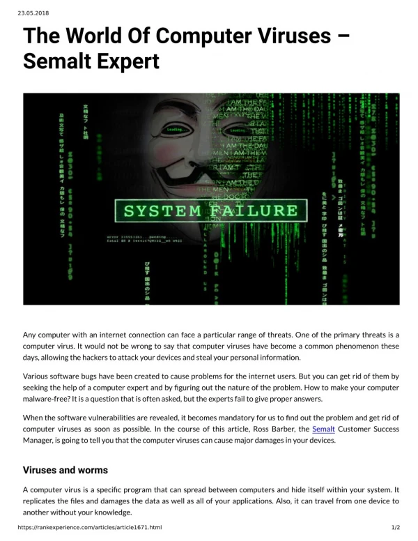 The World Of Computer Viruses - Semalt Expert