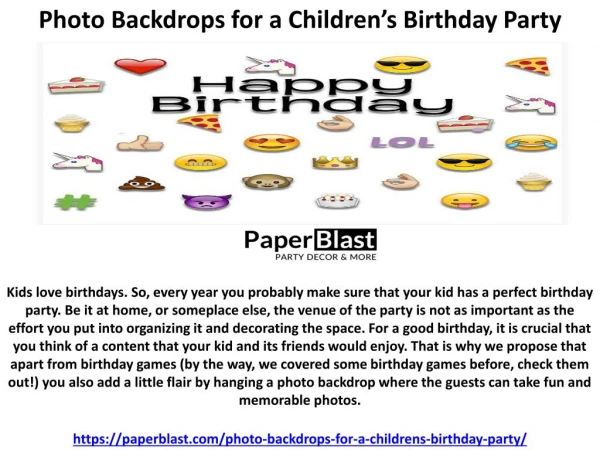 Photo Backdrops for a Children’s Birthday Party