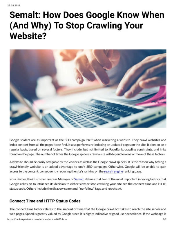 Semalt: How Does Google Know When (And Why) To Stop Crawling Your Website?