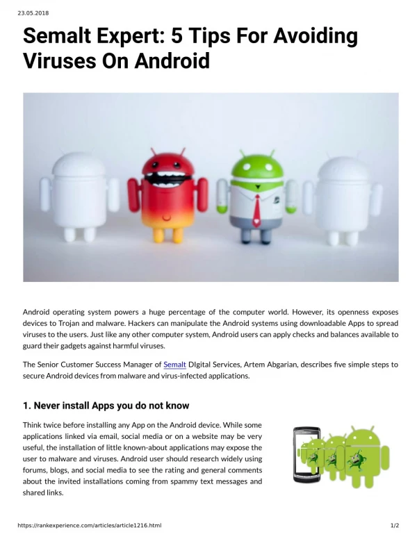 Semalt Expert: 5 Tips For Avoiding Viruses On Android