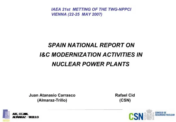 SPAIN NATIONAL REPORT ON IC MODERNIZATION ACTIVITIES IN NUCLEAR POWER PLANTS