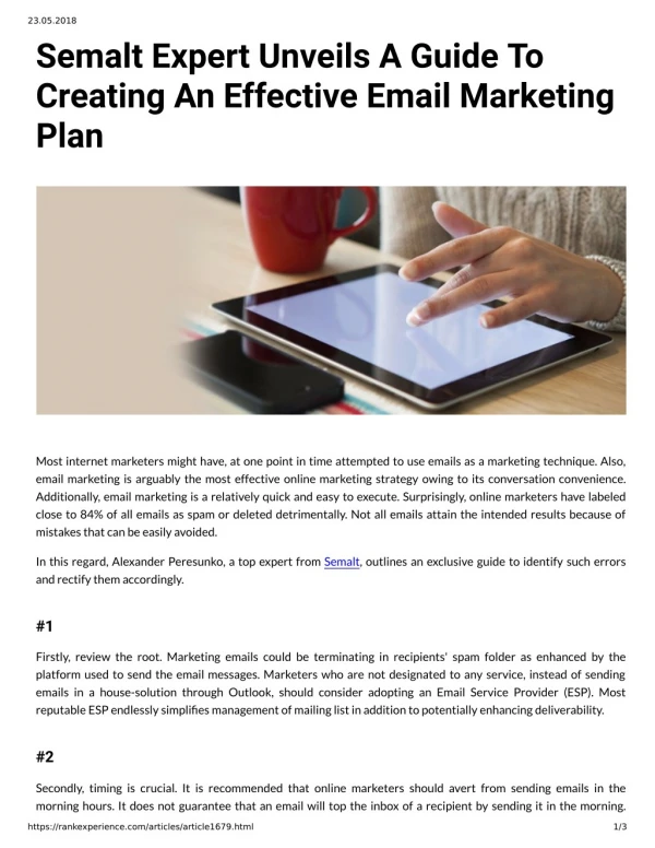 Semalt Expert Unveils A Guide To Creating An Effective Email Marketing Plan