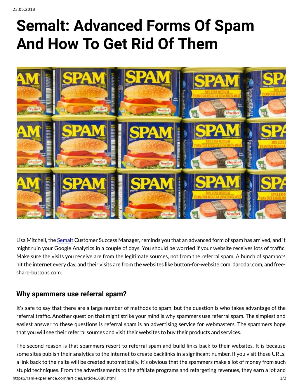 23 05 2018 semalt advanced forms of spam